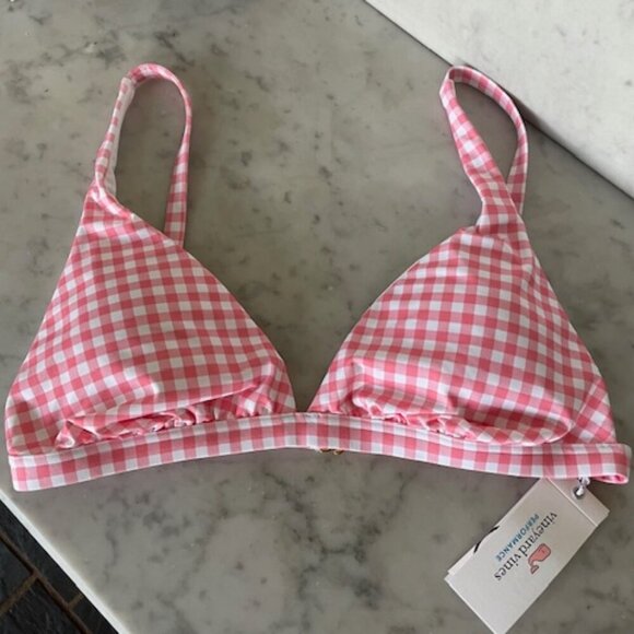 VINEYARD VINES Triangle Bikini Top Cayman Gingham L - Picture 4 of 13